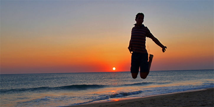 Sunset from Cape Trafalgar. Coast of light. Cadiz