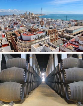 Sherry bodegas in Jerez and Cadiz day trip. Culture and lifestyle tours of Andalusia