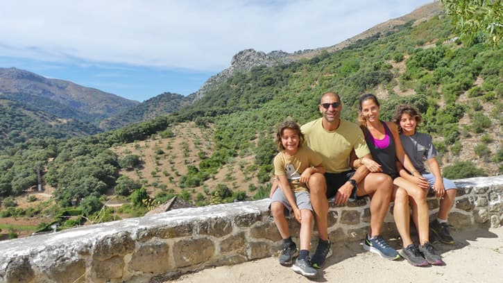 A family touring in Southern Spain.