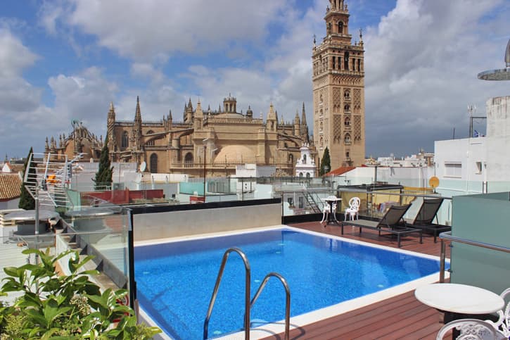 Seville hotel with a pool on the rooftop