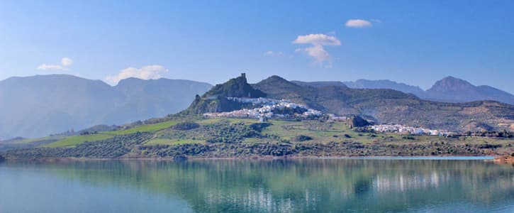 A hilltop whitewashed town in Southern Spain