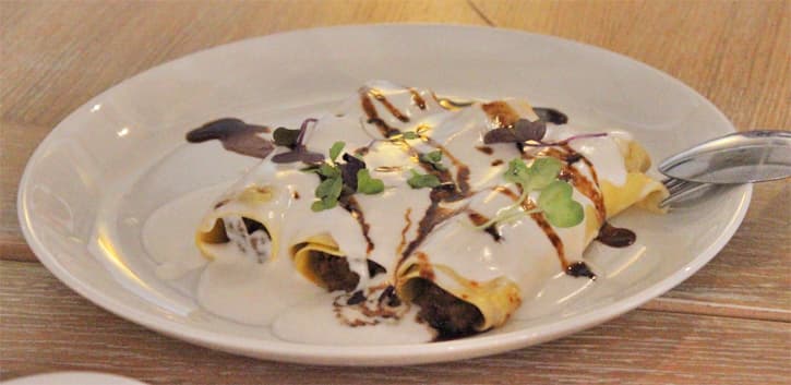 A plate of cannelloni at restaurante el Embarcadero in Rota, Spain