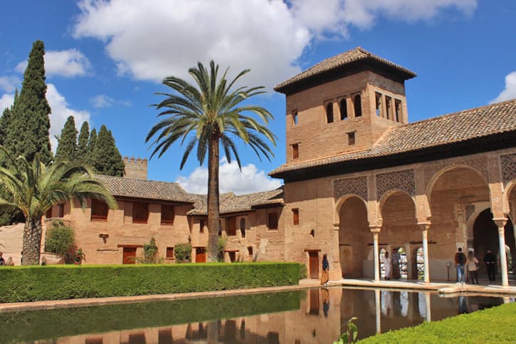The palace of El Partal in the Alhambra during a day trip to Granada