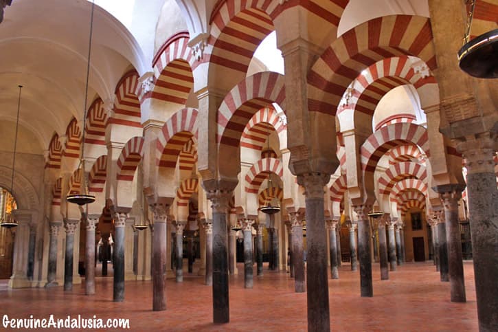 Interiors of the Great Mosque Cathedral in Cordoba Spain