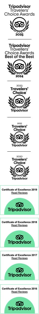 Tripadvisor awards 2025 2024 2023 2022 2020 2019 2018 2017 2016
